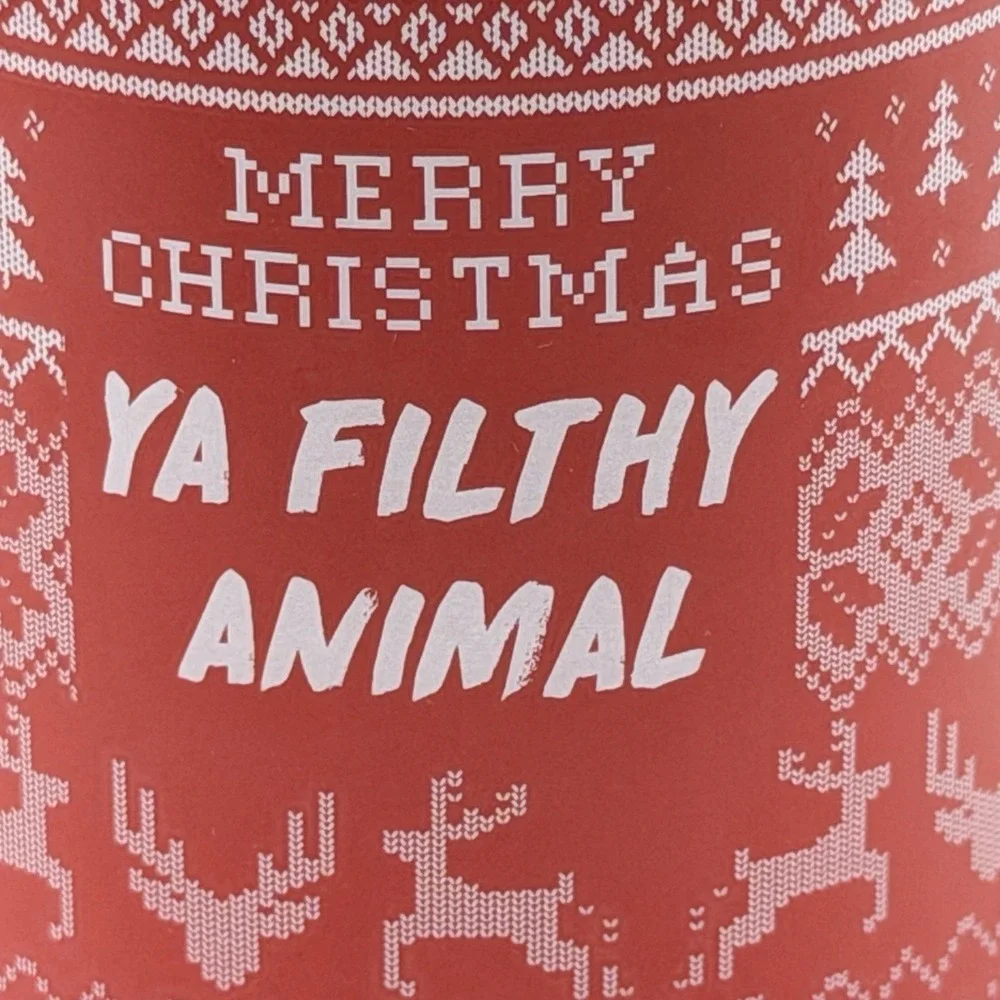 Typo Merry Christmas Ya Filthy‎ Animal Red Stoneware Mug Holiday Coffee Cup 12oz